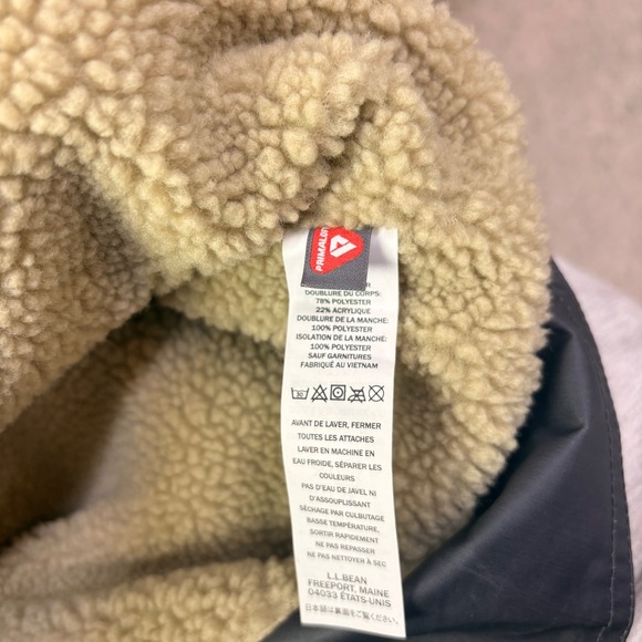 LL Bean Womens Parka Jacket Sherpa Lined Hooded Gray Size L REG - Picture 10 of 10